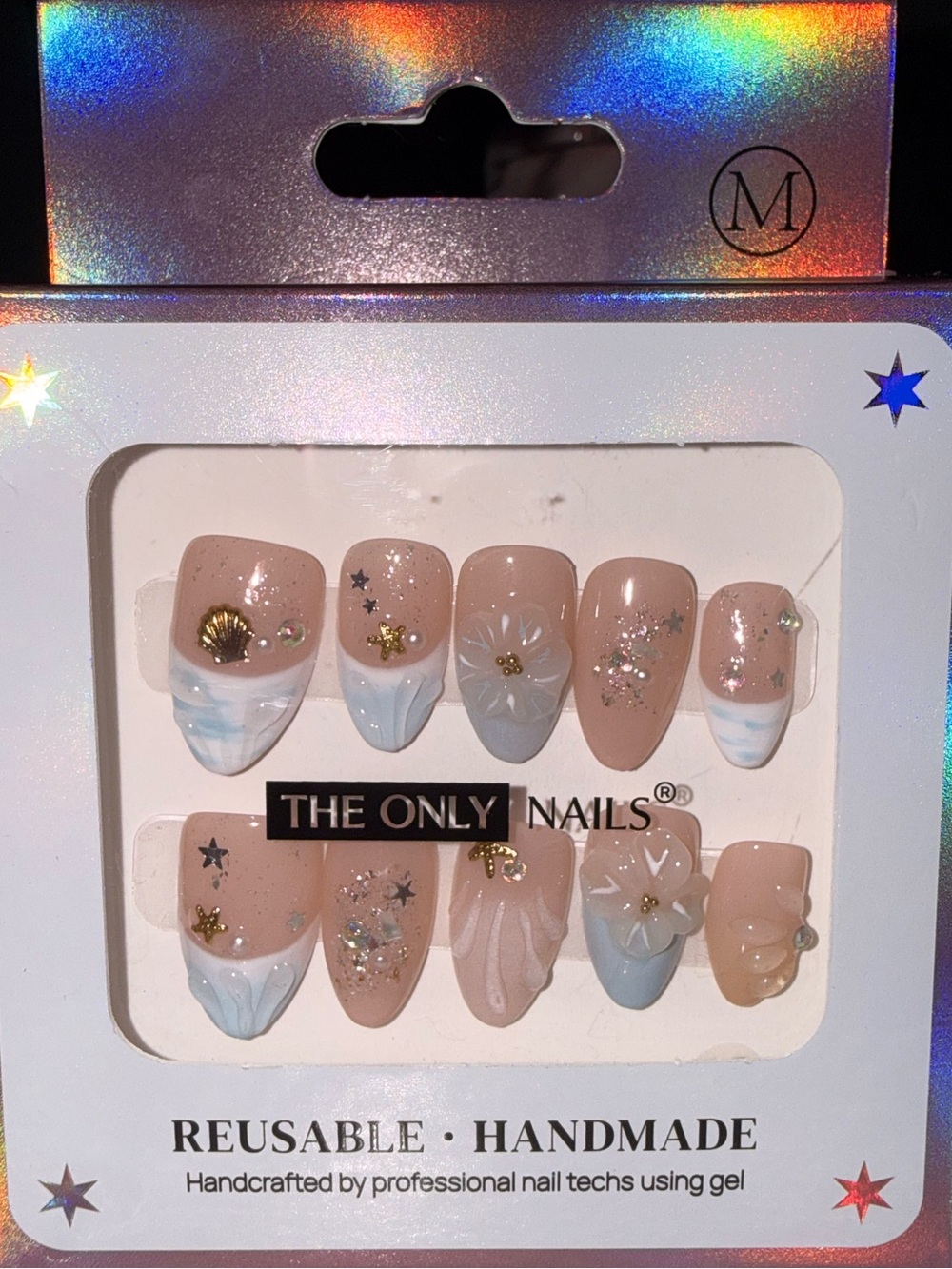 The only nails beach designs with blue french tips